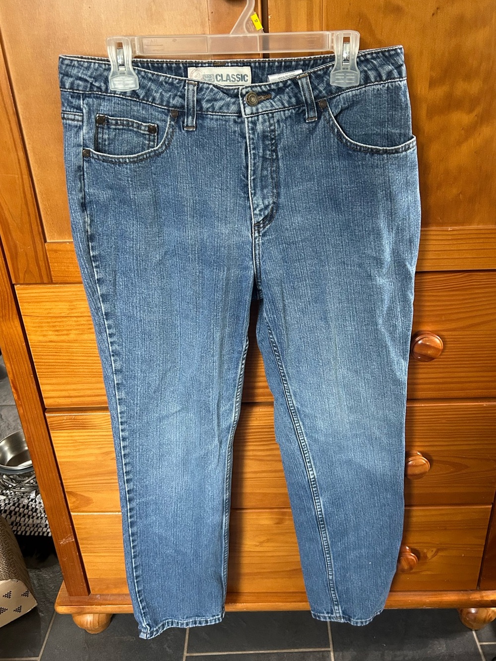 Classic Medium Blue Denim Jeans Vintage Faded Glory